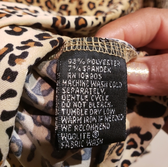 Essentials By Milano Animal Print Button Down Shirt - Picture 8 of 9